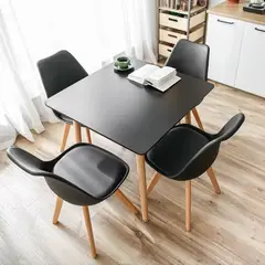 HABITA2 CHILE - COMEDOR TULIP CUADRADO NEGRO 80X80 - 4 PUESTO NEGRO