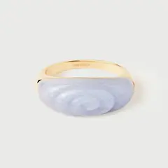 PDPAOLA - Anillo Ágata Azul Shell