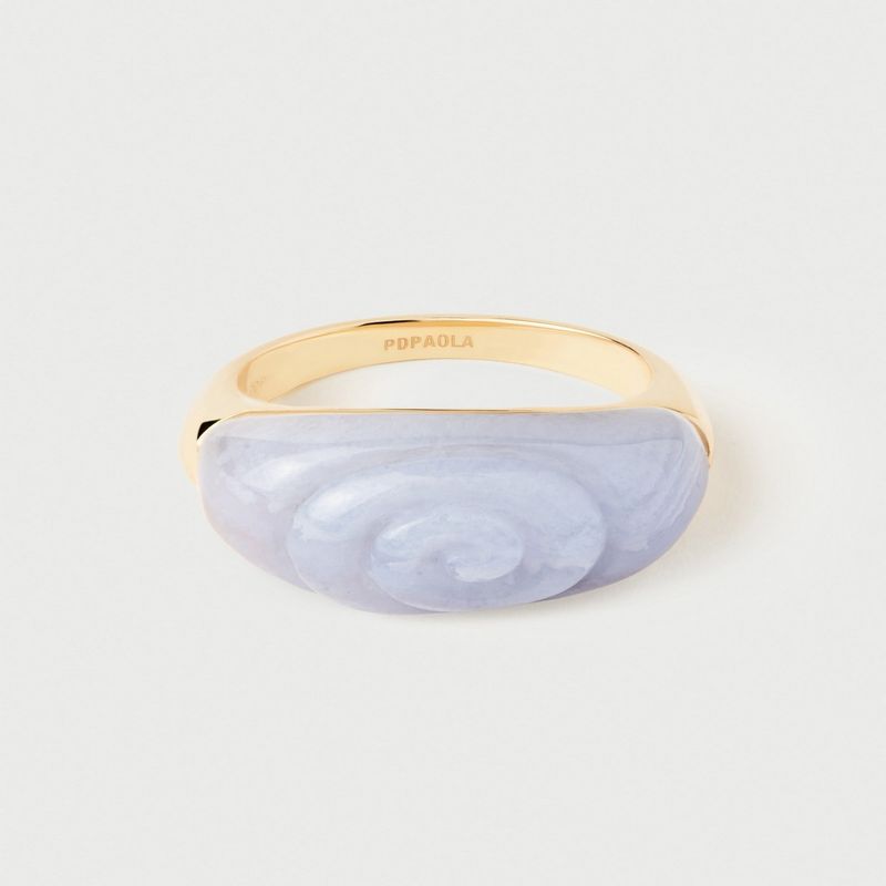 PDPAOLA - Anillo Ágata Azul Shell PDPAOLA