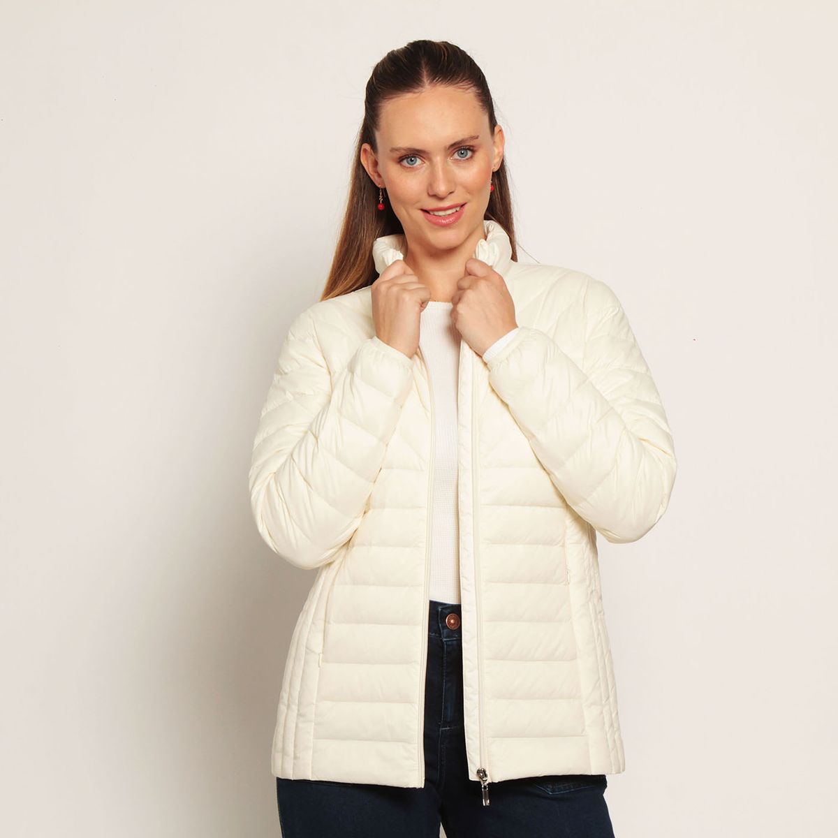 WADOS - PARKA MANGA LARGA SOLIDA CON CIERRE EN DELANTERO