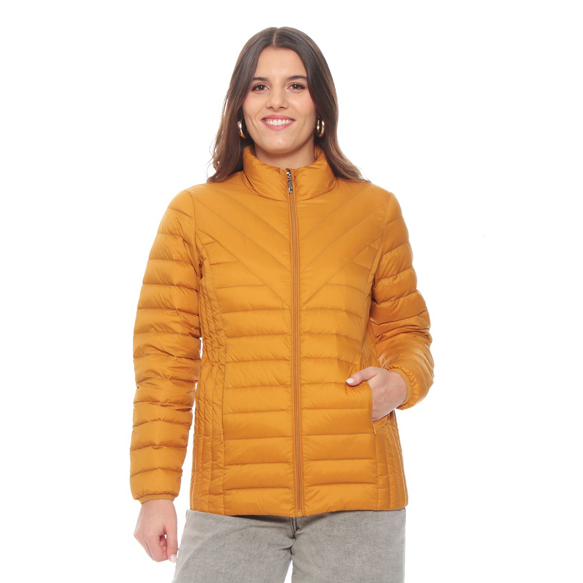 WADOS - PARKA MANGA LARGA SOLIDA CON CIERRE EN DELANTERO