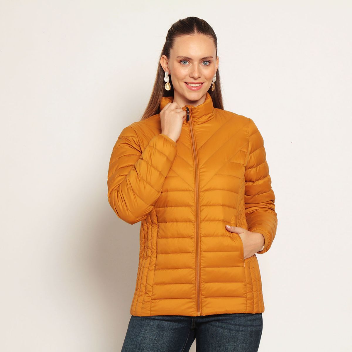 WADOS - PARKA MANGA LARGA SOLIDA CON CIERRE EN DELANTERO