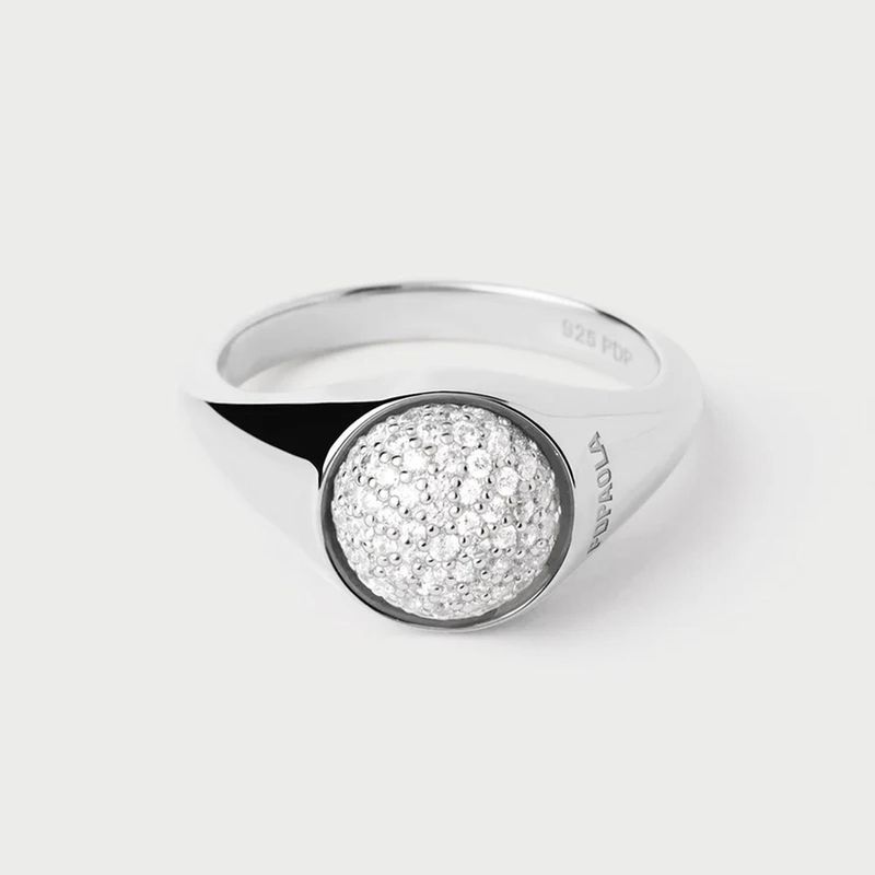 PDPAOLA - Anillo de plata Pavé Moon PDPAOLA
