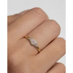 PDPAOLA - Anillo Sello Súper Corazón de Diamantes y Oro