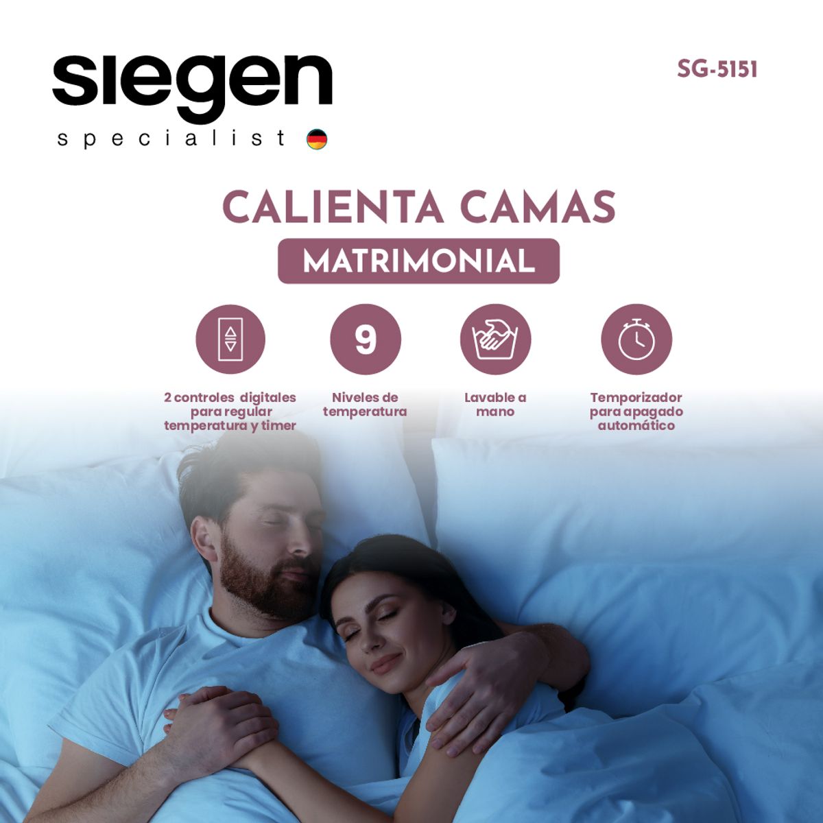 SIEGEN - Calientacama Matrimonial SG-5151