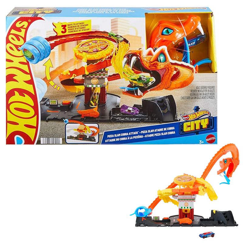 HOT WHEELS - Hot Wheels Pista De Juguete Ataque De Cobra Vs Pizzería