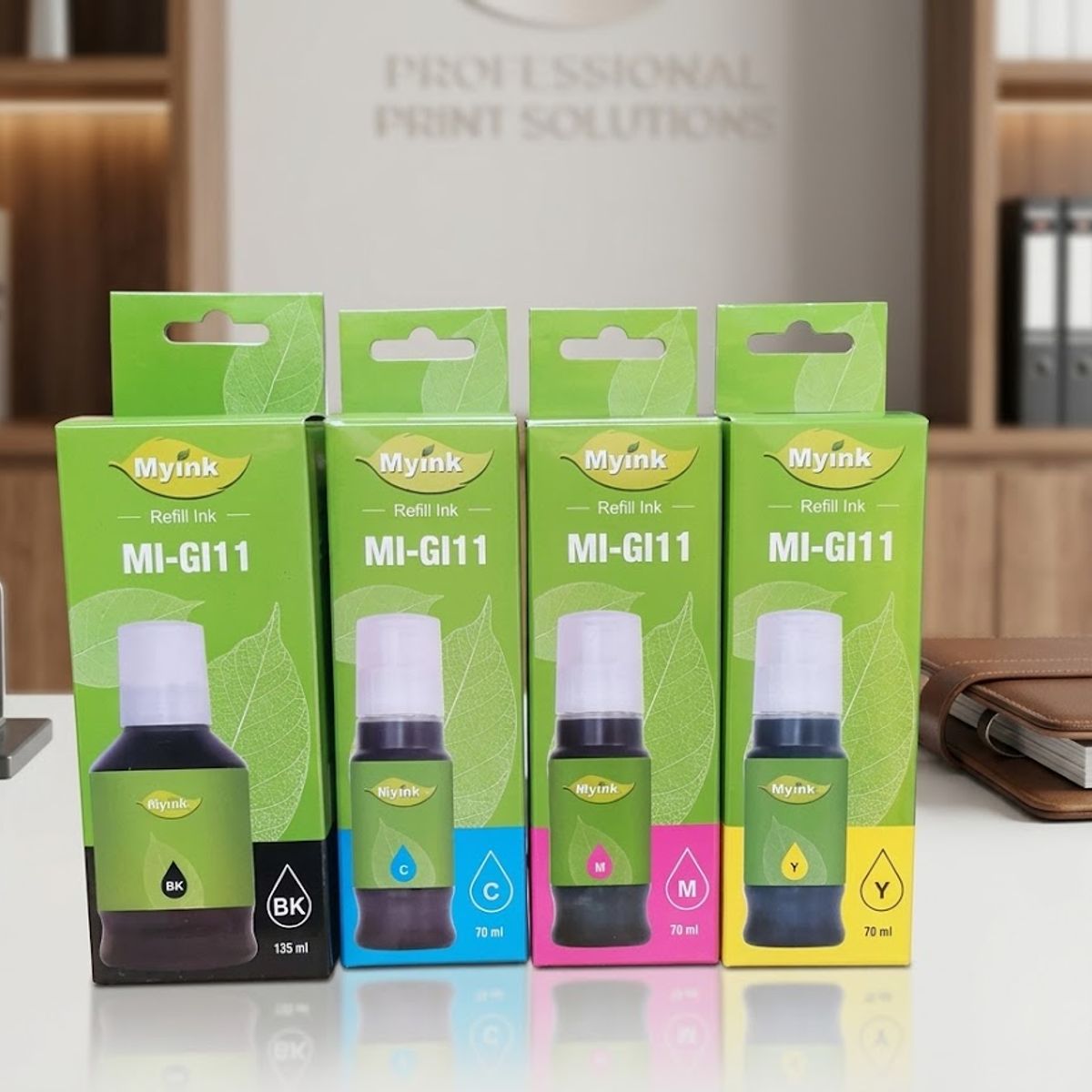 PREMIUM - Tinta GI 11 Pack 4 Colores Compatible con PIXMA G2160 G2170 G3160