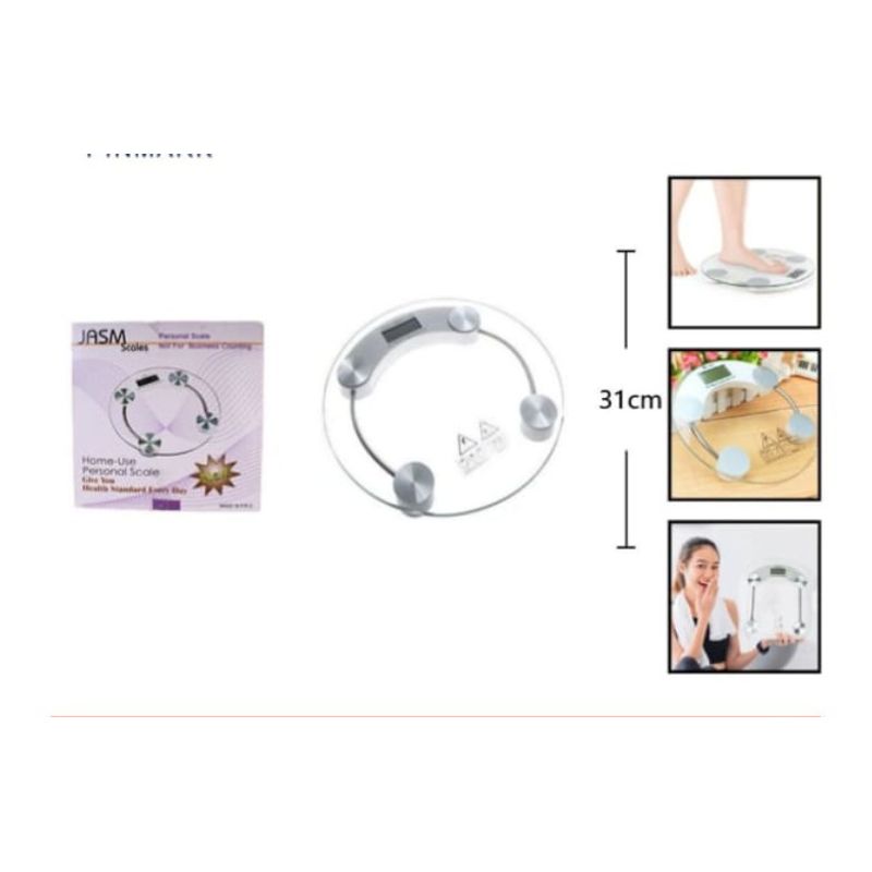 GENERICO - Balanza Pesa De Baño Digital Vidrio Templado 180 Kg