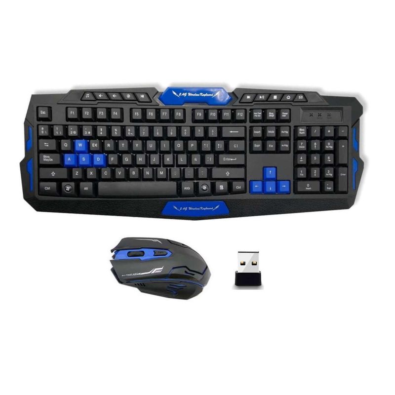 GEN - Kit Teclado Mouse Gamer Inalambrico Receptor Usb Pc Notebook