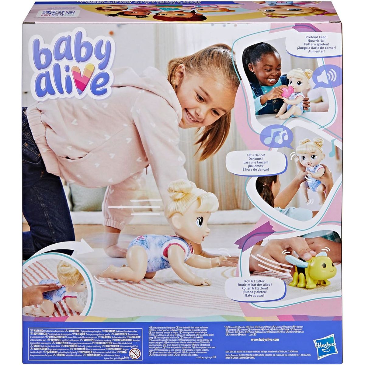 HASBRO - Muñeca Baby Alive Gatea Y Juega Electrónica Rubia Hasbro