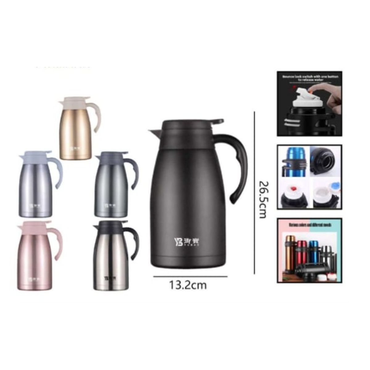 GENERICO - Termo Para Agua Caliente 2.0L 26,5 X 13,2 Cm