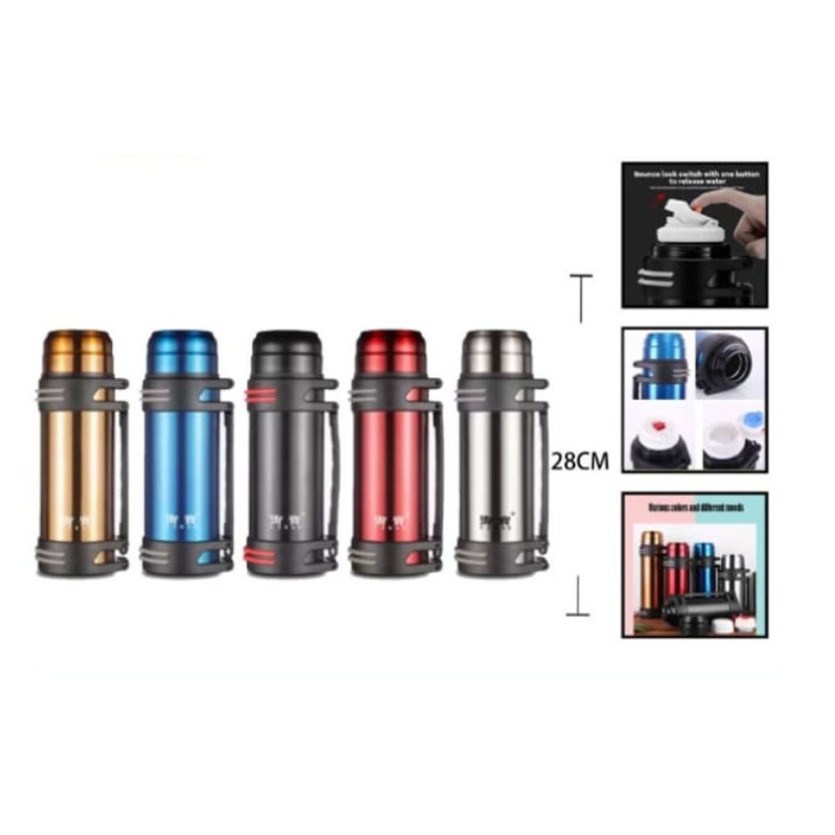 GENERICO - Termo Para Agua Caliente 1.2 Litros 28Cm