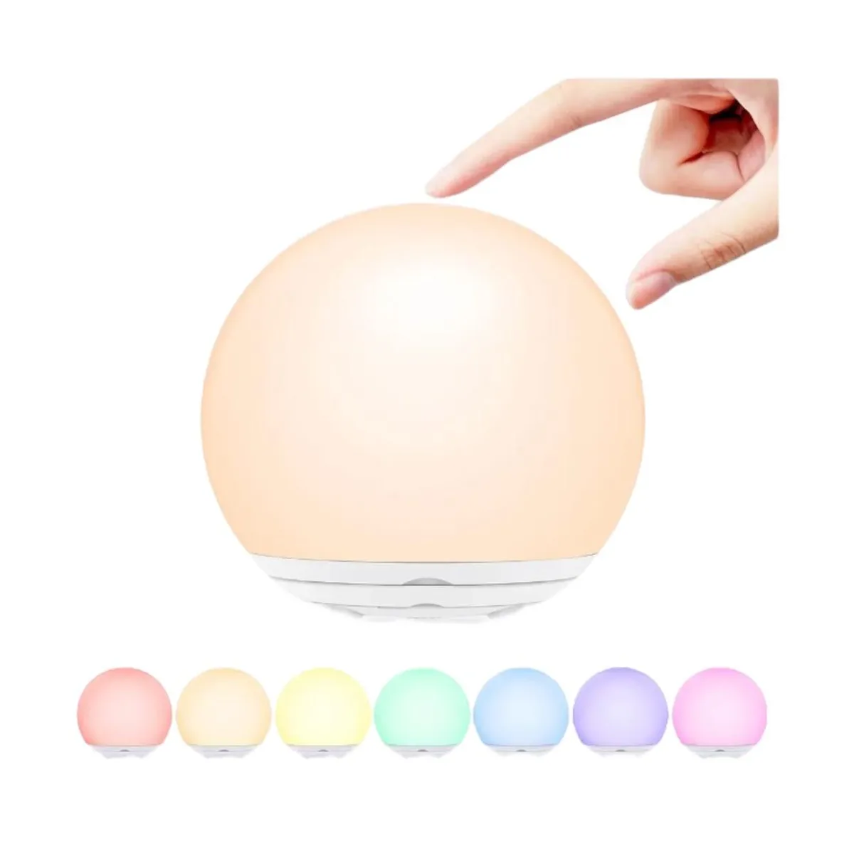 GENERICO - Lámpara LED Redonda Recargable Táctil Multicolor y Portátil