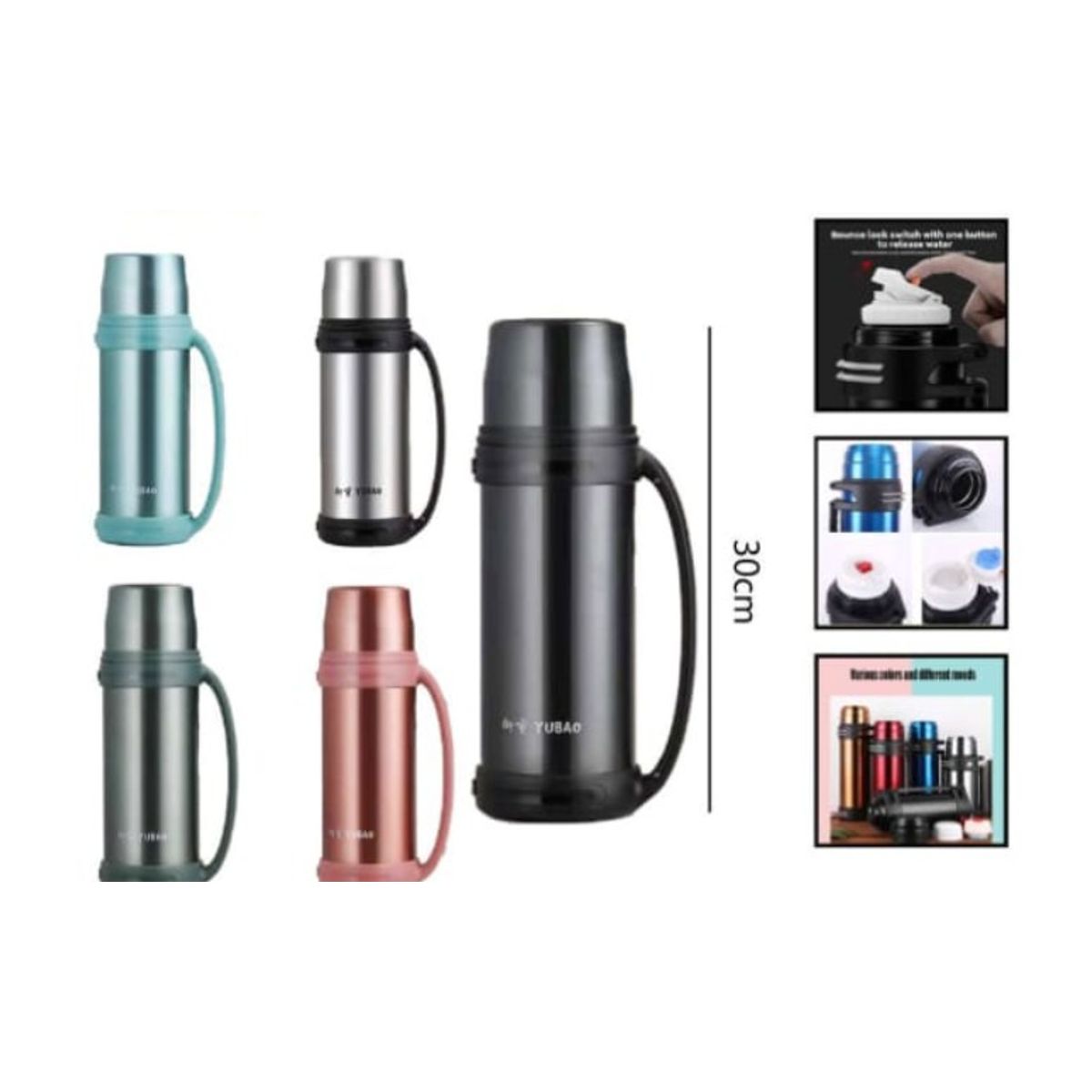 GENERICO - Termo Para Agua Caliente 1.0 Litros 30 Cm