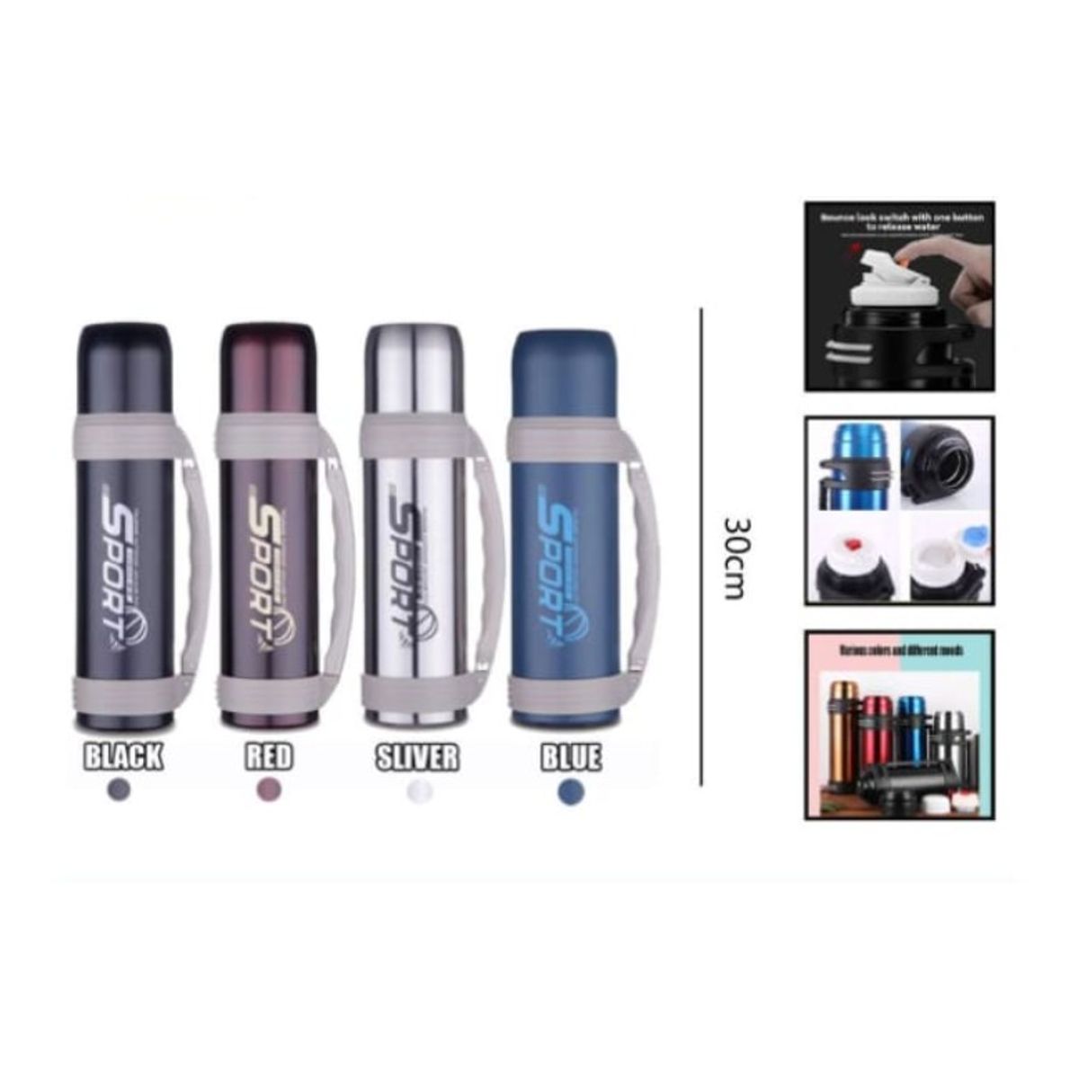 GENERICO - Termo Para Agua Caliente 1.2 Litros 30 Cm