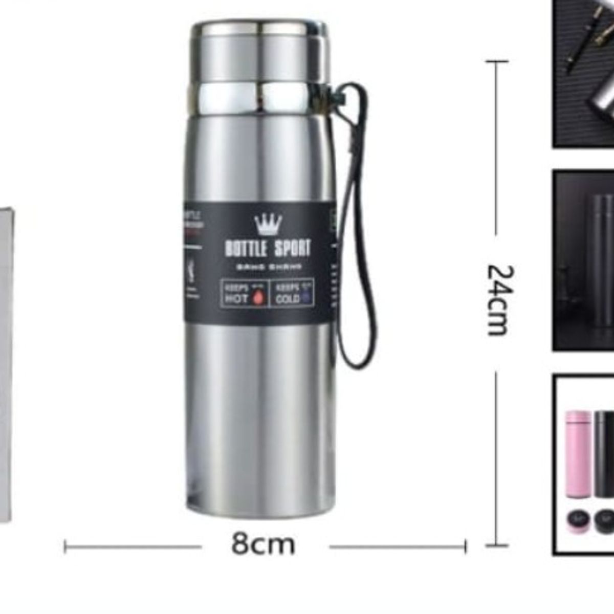 GENERICO - Termo Para Agua Caliente 800 Ml 24 X 8 Cm