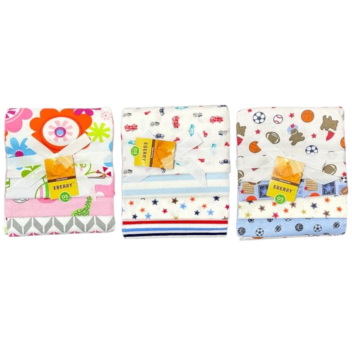 GENERICO - Set 4 Mantas Franela Tutos Bebe Pañales Tela Bebé Color Modelo