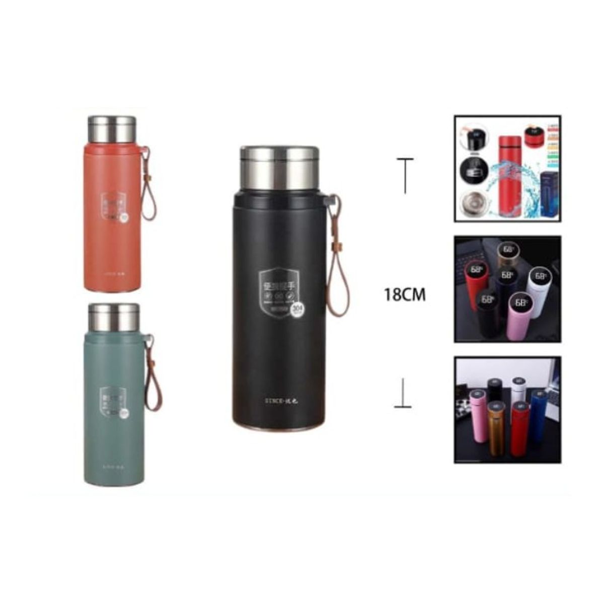 GENERICO - Termo Para Agua Caliente 600 Ml 18 Cm