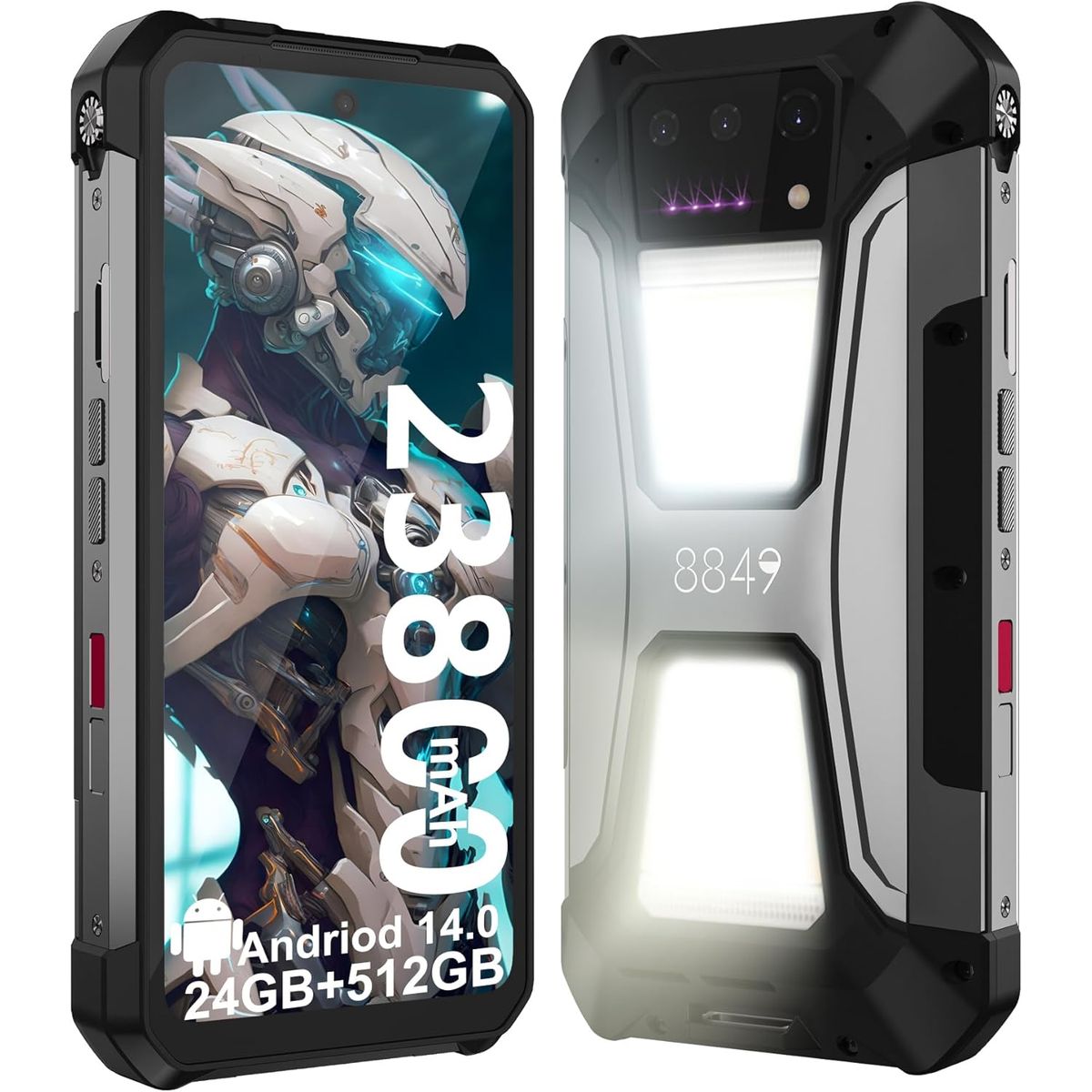 UNIHERTZ - 8849 Tank2 Pro Celular 24+512GB 23800mAh Doble SIM Android 14 Smartphone