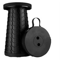 Asiento Piso Plegable Retráctil Portátil Camping Color Negro