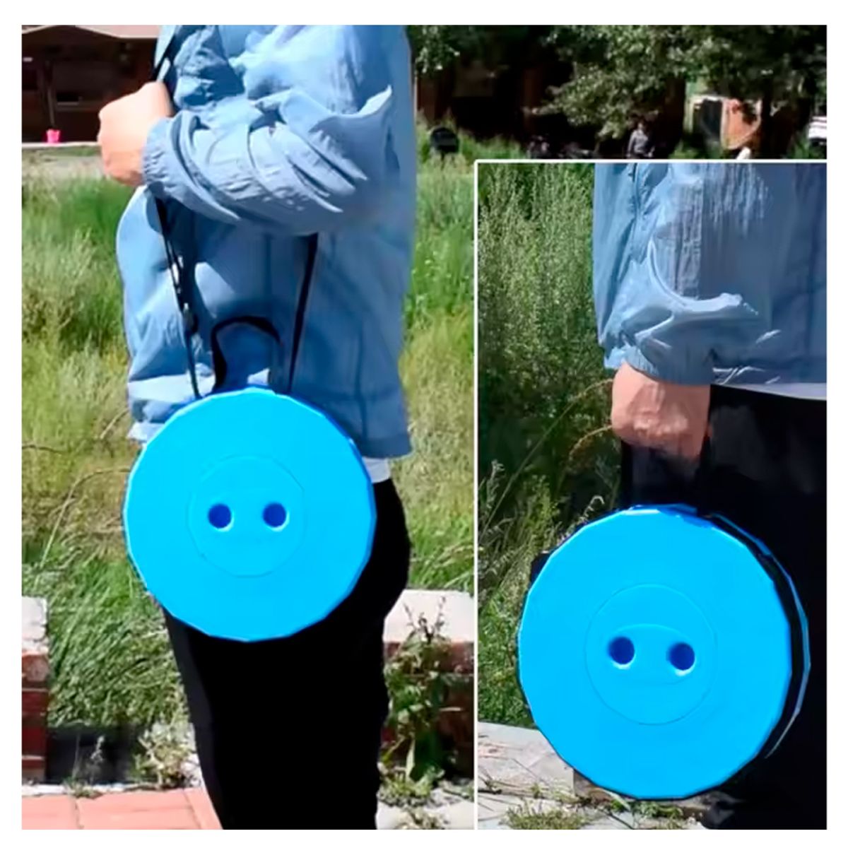 IRM - Asiento Piso Plegable Retráctil Portátil Camping Color Negro