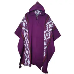 MORLAN - Poncho de Alpaca Lana Ecuatoriana Capucha Cálido Liviano