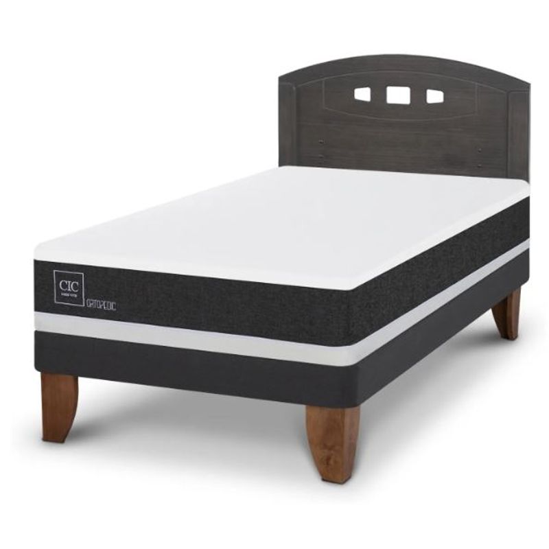 CIC - Cama Europea Ortopedic 1.5 Plaza + Respaldo Cic