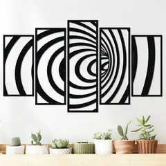 ELAB PROPIA - Set 5 Cuadros Modernos Remolino 100x60cm - Madera