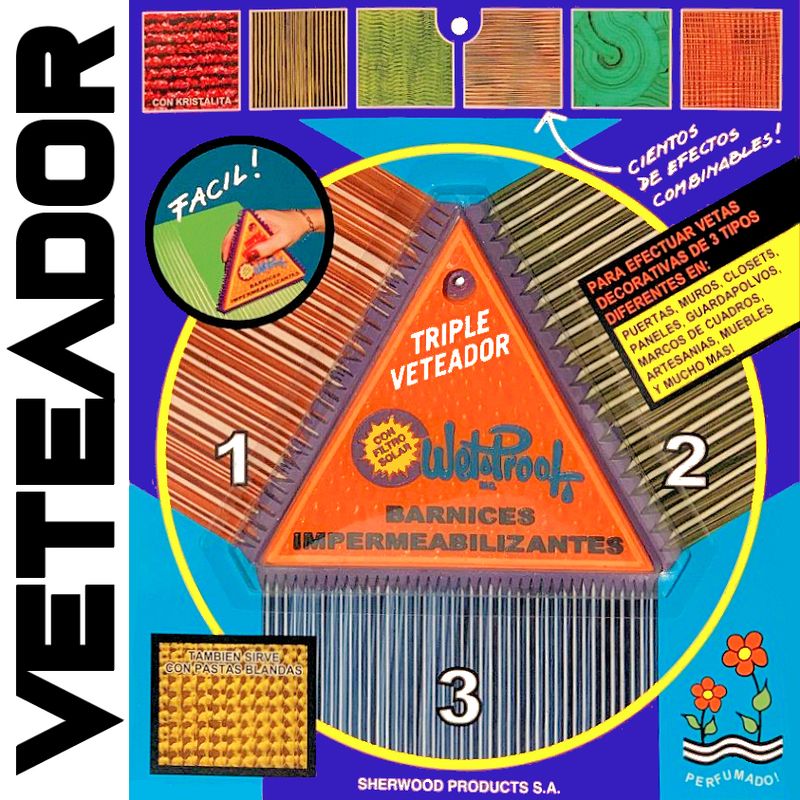 WETPROOF - VETEADOR MADERA PINTURA BARNIZ PASTA DECORA 3 EFECTOS! 1 UNID. NARANJA