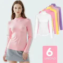 OMAS - Pack 6 Camiseta Niña Primera Capa Bambú Invierno Cuello Beatle Polera