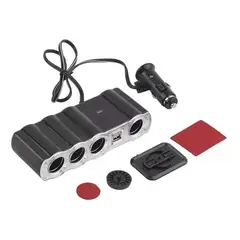 GENERICO - Adaptador Para Enchufe Encendedor Auto 1 A 4 +2 Usb Cargador