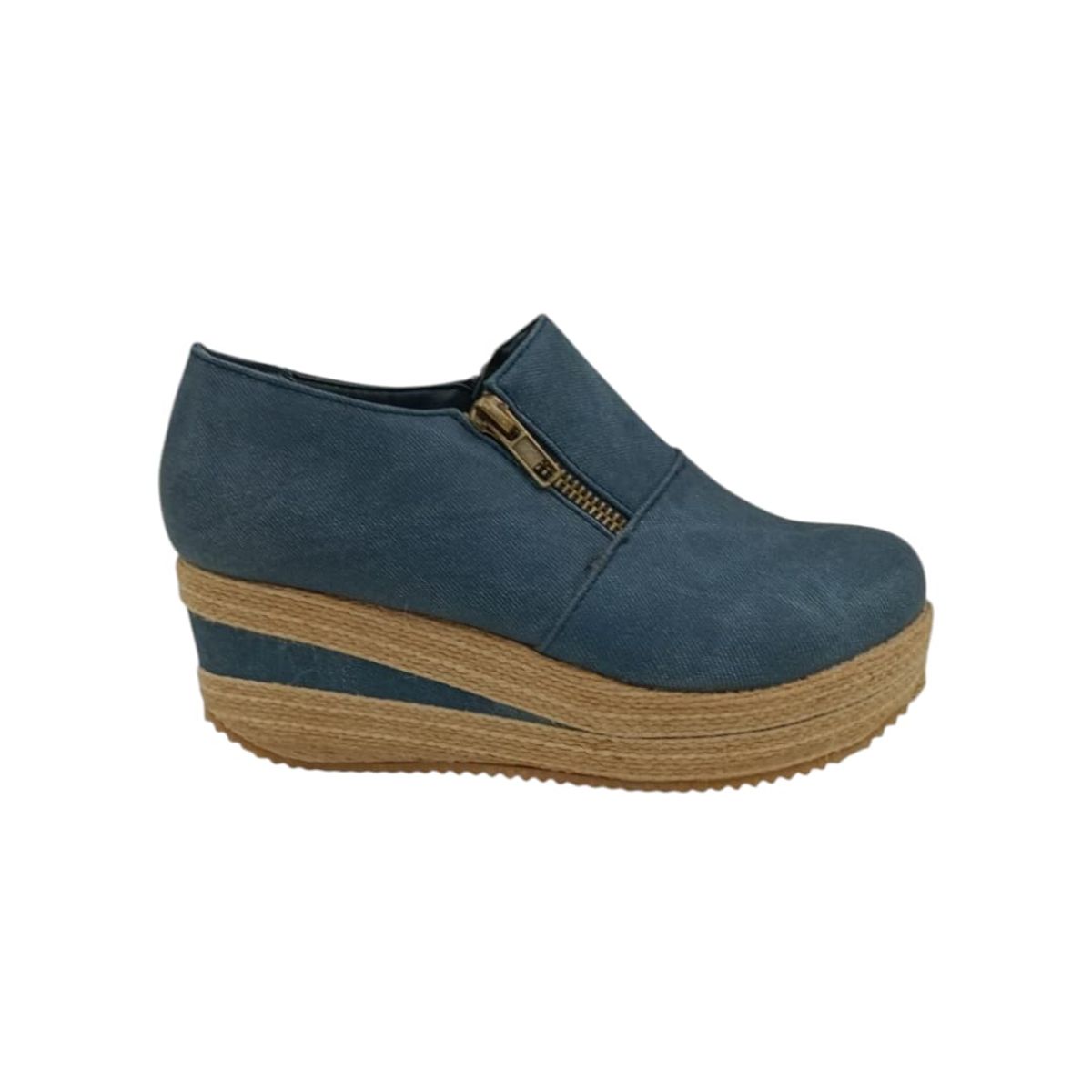 HERIEL - Zapato Panchita Azul Plataforma