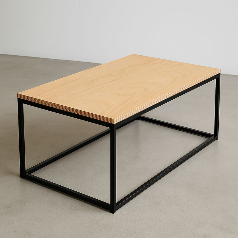 GENERICO - Mesa de centro 100x60 Cubo negra madera - viatto
