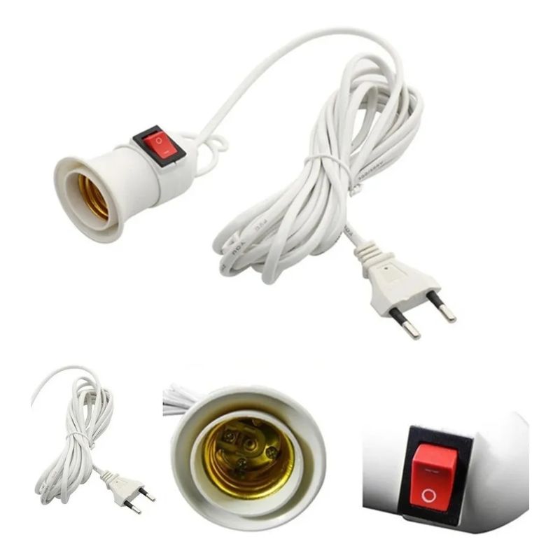GENERICO - Soquete E27 Con Interruptor Cable 10 Mts Enchufe C / 009026