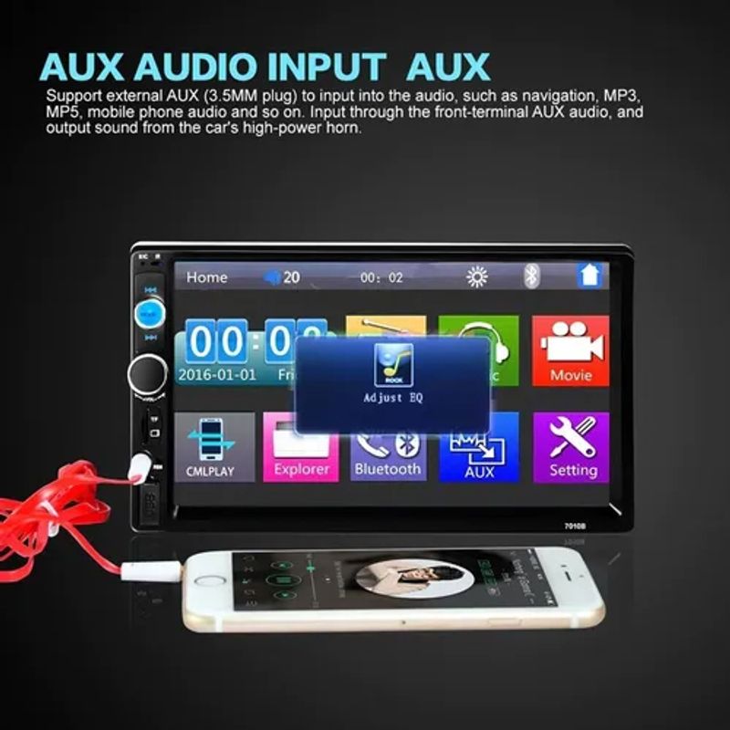 GENERICO - Radio Auto De Pantalla Tactil 2 Din Bluetooth Mp5 Sd Usb