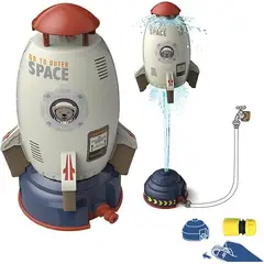TIOZONEY - 3m Aspersor de agua para niños en forma de cohete gira 360°
