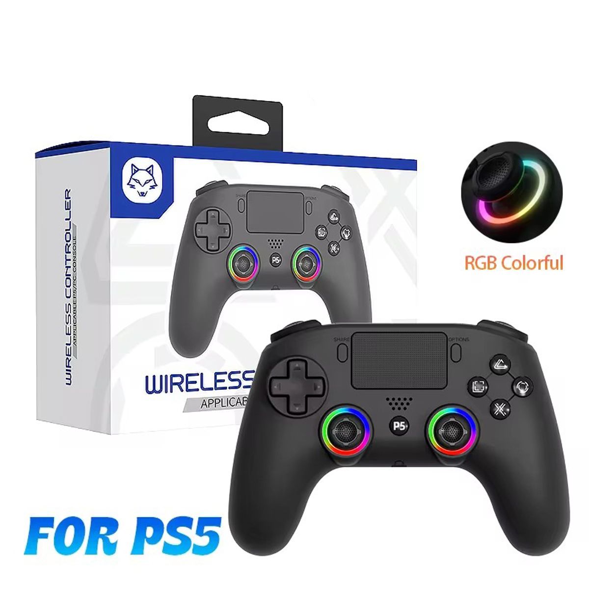 CORRERREY - Joystick Inalámbrico Rgb Vibración Para Ps5 Correrrey
