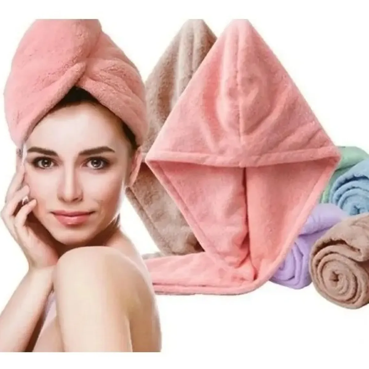 EVERSO - Pack 2 Toalla Turbante Microfibra Para Secar El Cabello