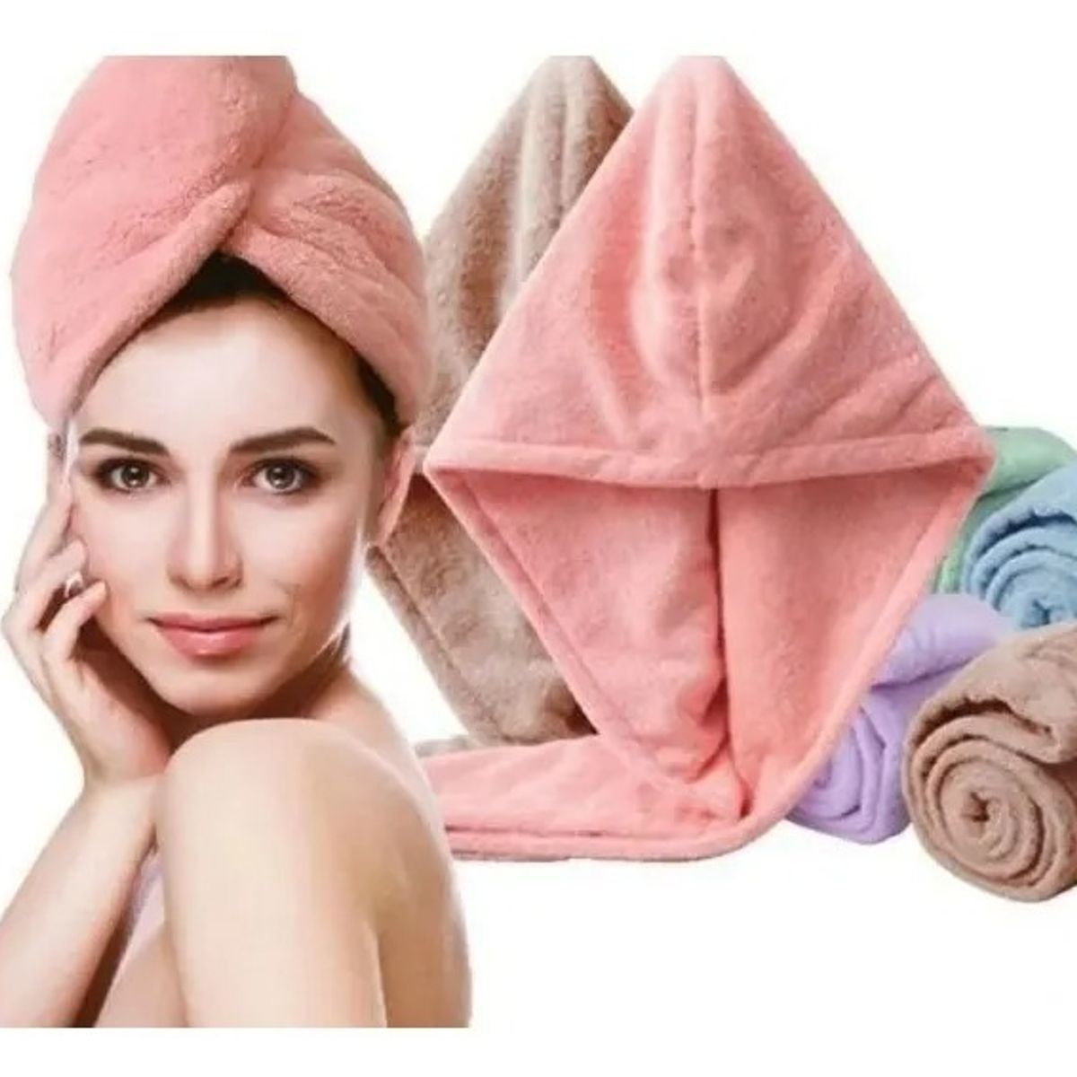 EVERSO - Pack 2 Toalla Turbante Microfibra Para Secar El Cabello