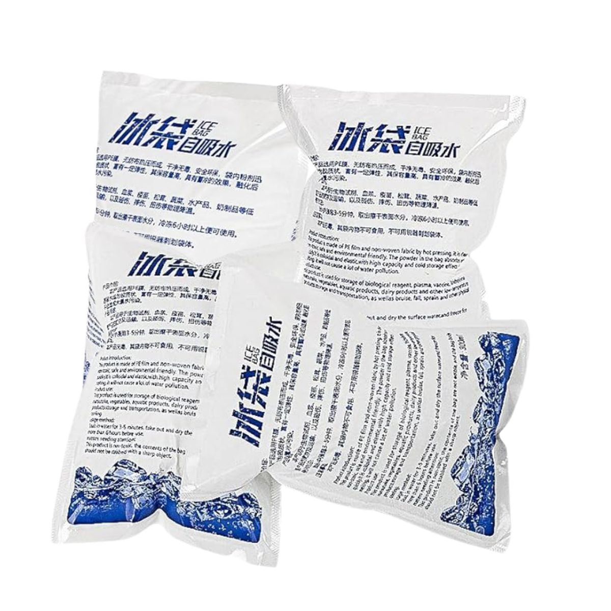 GENERICO - Pack 4 Bolsas Hielo Seco Reutilizable Refrigerar Conservar