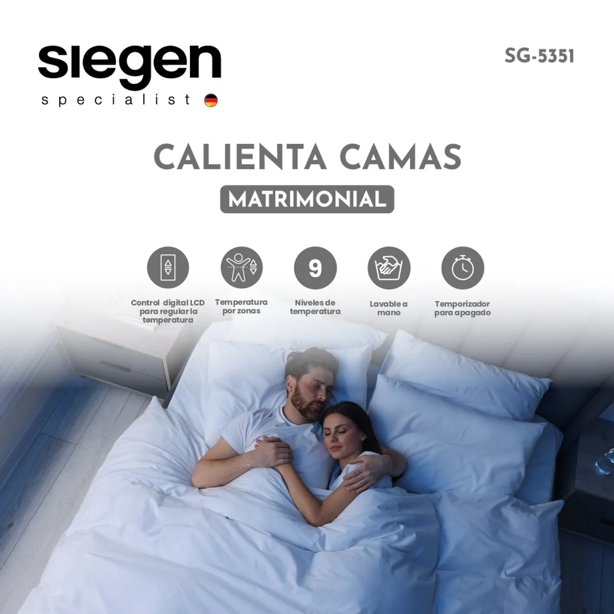 SIEGEN - Calientacama Matrimonial SG-5351