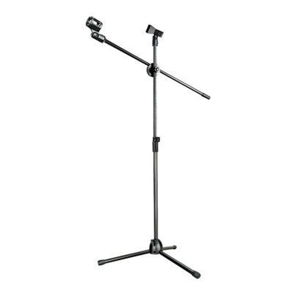 PHILCO - Atril para Micrófono Philco con Boom Metálico para 2 Micrófonos - Negro