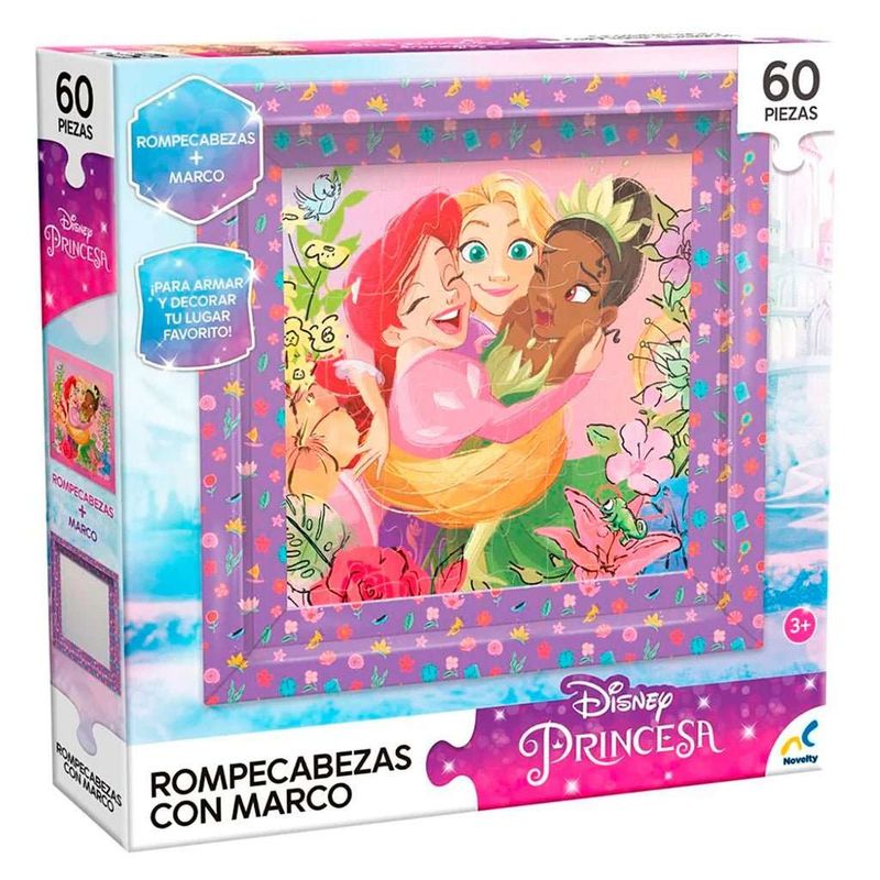 DISNEY - Rompecabezas Infantil Con Marco Princesas De 60 Piezas