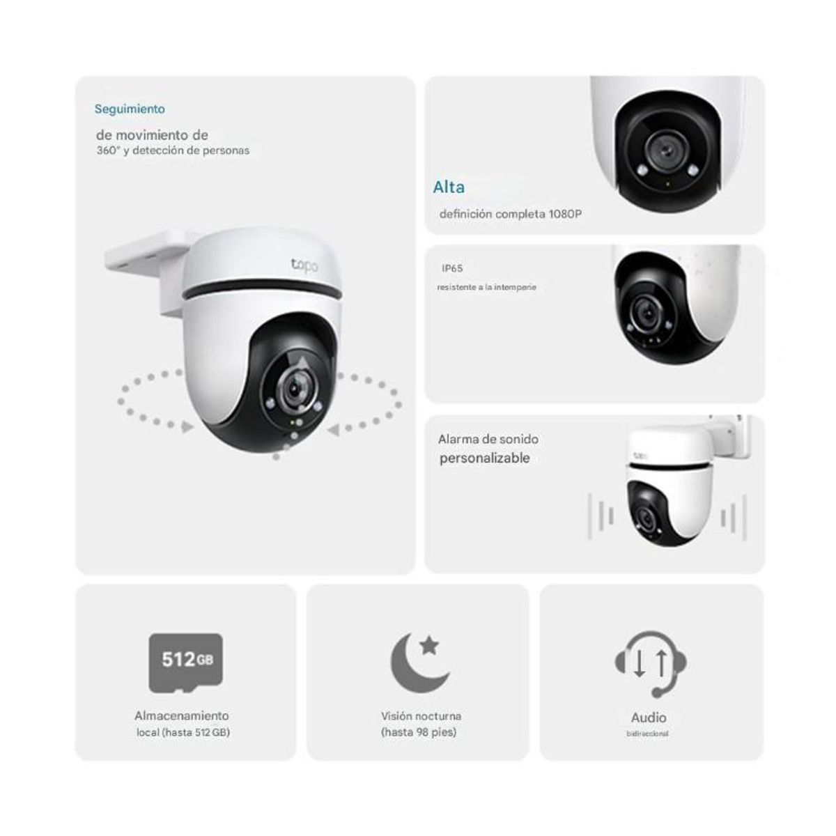 TP LINK - Cámara inteligente Wi-Fi de vigilancia 360º Tapo C500 TPLink