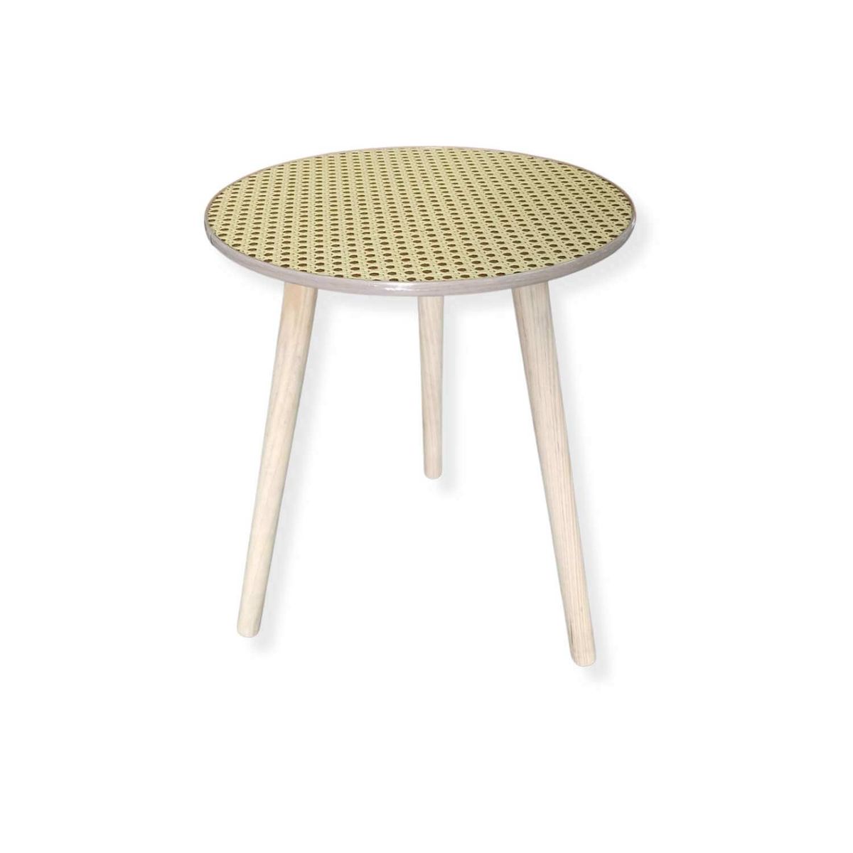 SOHOGAR - Mesa auxiliar redonda de ratán sintético