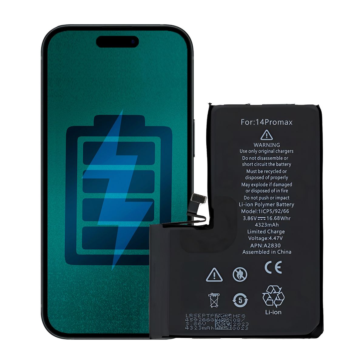 GENERICO - Bateria Compatible con iPhone 14 Pro Max Capacidad 4323 mAh