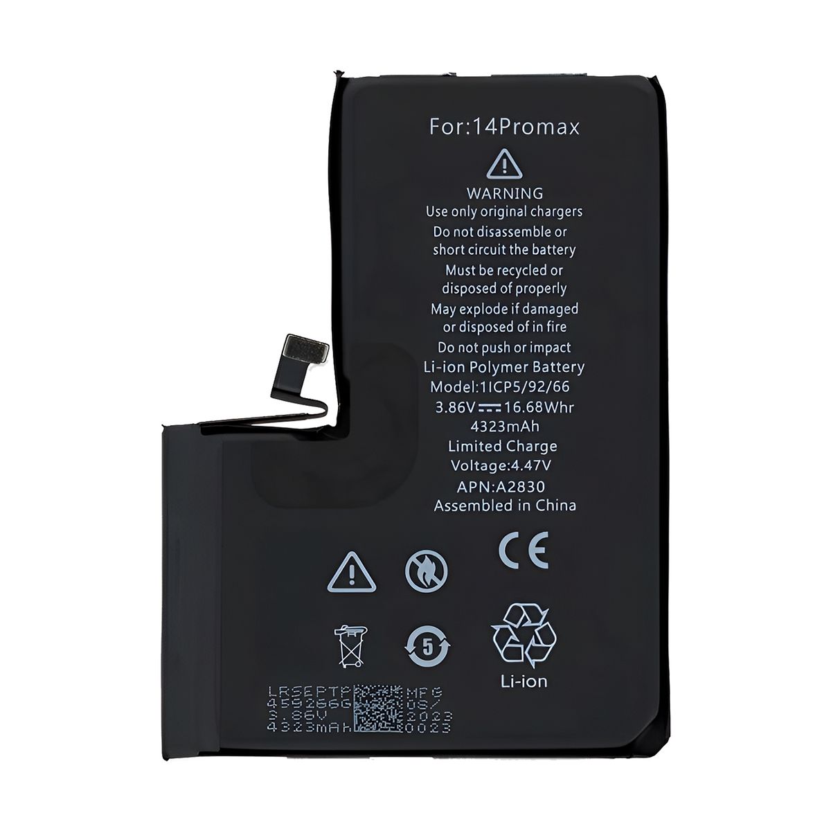 GENERICO - Bateria Compatible con iPhone 14 Pro Max Capacidad 4323 mAh