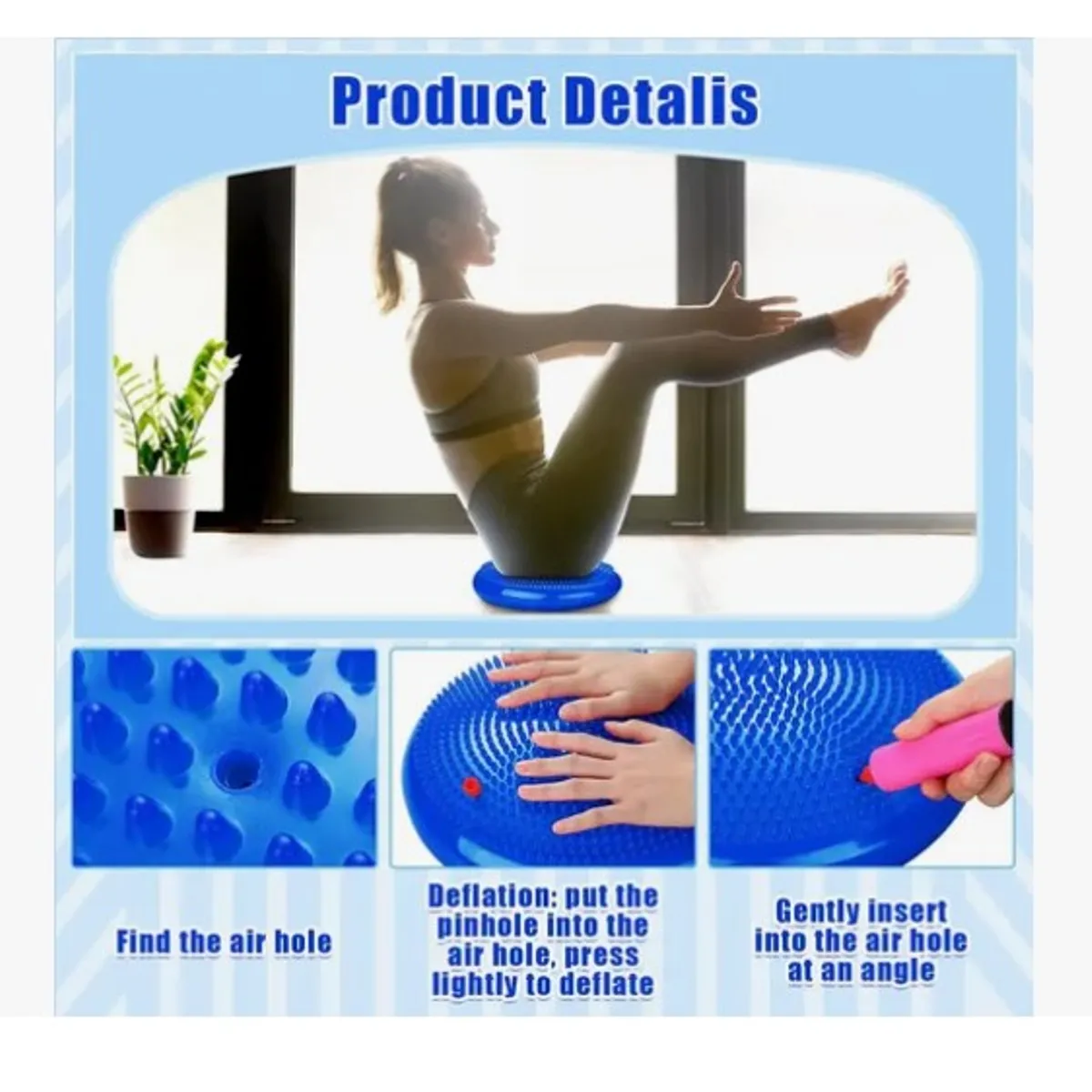 OFERTABKN - Cojín Autismo Sensorial Yoga Balones +inflador  Gris