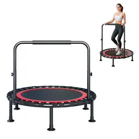 Trampolín fitness para complementar rutinas con mancuernas