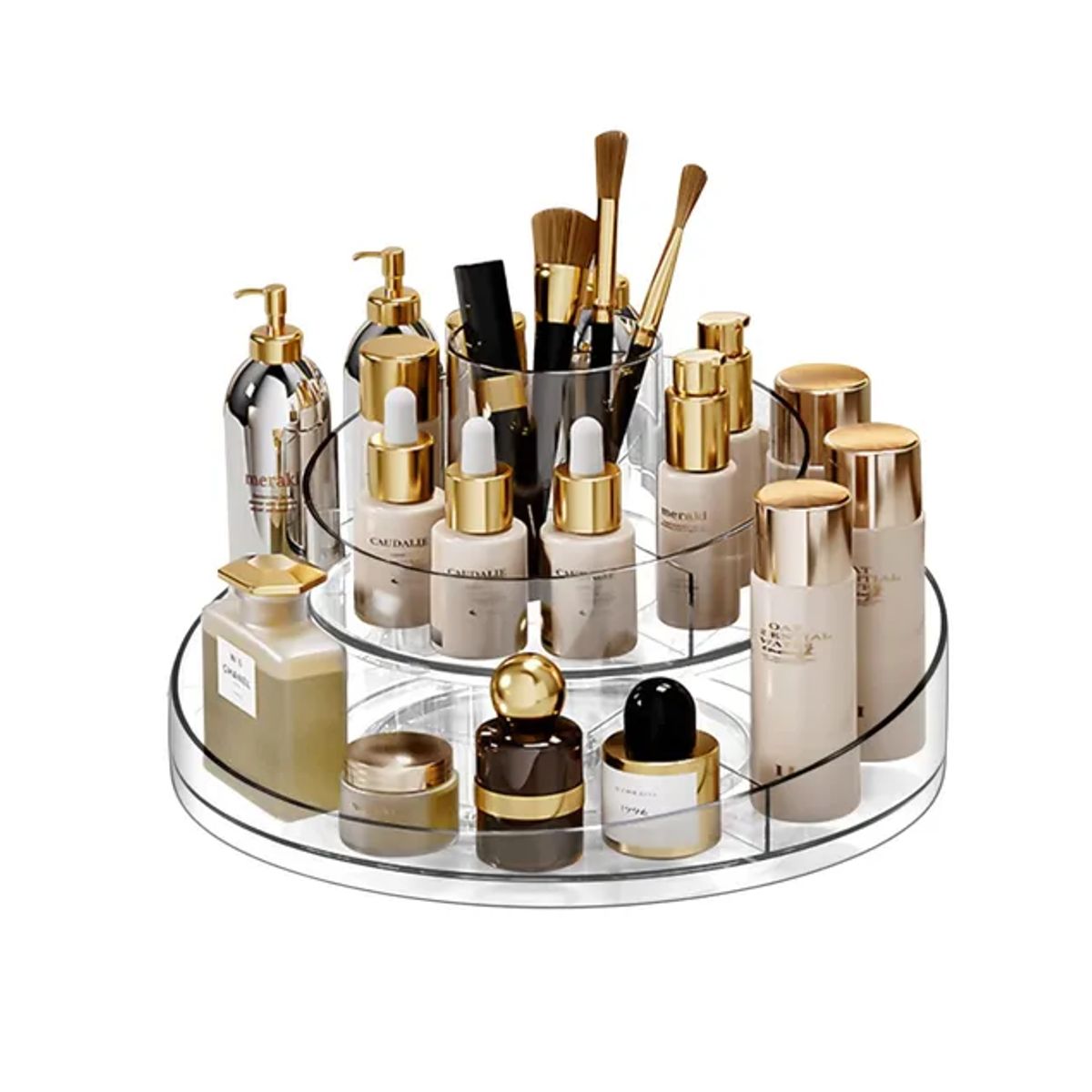 GENERICO - Organizador Cosméticos Maquillaje Escritorio Giratorio 360